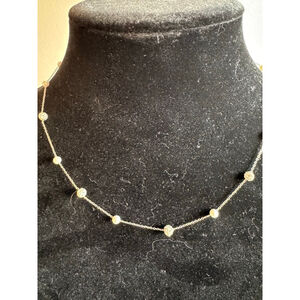 Women's Rnivida 17” Silver with crystal & White Pearl Beaded Chain Necklace